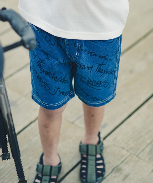 RADCHAP（ラッドチャップ）の「インディゴカットソー斜めロゴハーフパンツ（その他パンツ・キッズ・サックスブルー/ブルー・90cm/110cm/100cm/120cm/130cm/140cm/150cm）」の12枚目の写真