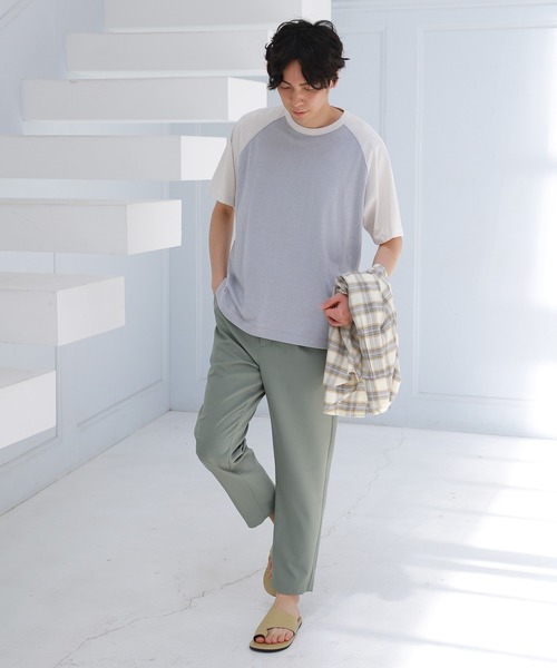 LAKOLE（ラコレ）の「TCRラグラン配色Tシャツ / 949096（Tシャツ/カットソー・メンズ・ライトブルー/グレー/桜・MEDIUM/LARGE）」の20枚目の写真