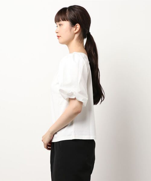 Mysa&Liina(ミーサリーナ)の「異素材切替袖ボリュームトップス(Tシャツ/カットソー・レディース・ブラック/オフホワイト・M)」の12枚目の写真