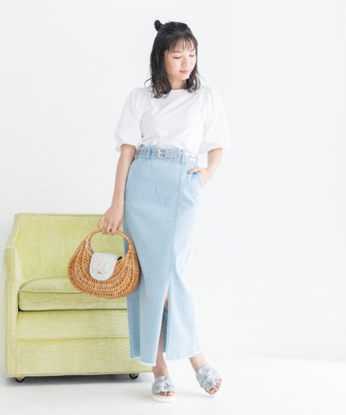 Mysa&Liina(ミーサリーナ)の「異素材切替袖ボリュームトップス(Tシャツ/カットソー・レディース・ブラック/オフホワイト・M)」の9枚目の写真