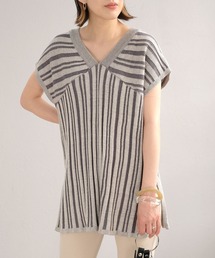 ＡＮＤＪ | 2WAYストライプ柄綿混ニットチュニック(ニット/セーター)
