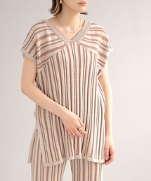 ＡＮＤＪ | 【2021/SS】2WAYストライプ柄綿混ニットチュニック(ニット/セーター)