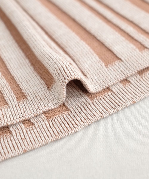 ＡＮＤＪ（アンドジェイ）の「2WAYストライプ柄綿混ニットチュニック（ニット/セーター・レディース・ライトブラウン/ブルー系その他・M）」の9枚目の写真