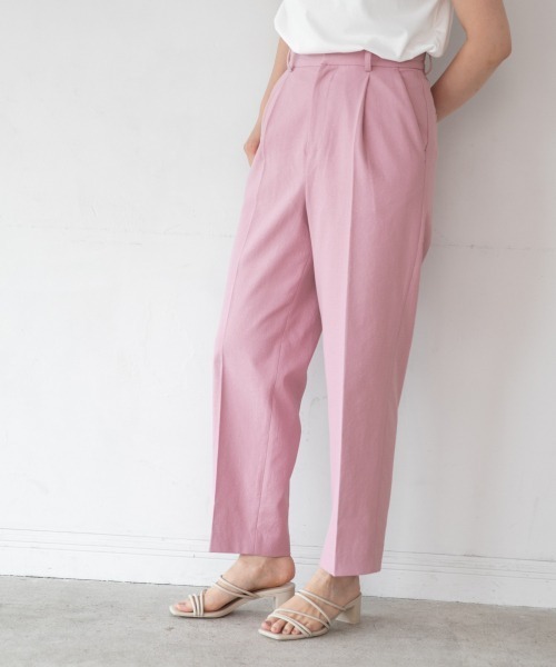 yuw（ユウ）の「ドライオックステーパードパンツ　953006（その他パンツ・レディース・ピンク/グリーン/ベージュ/ブラック/ライトグリーン/チャコールグレー・LARGE/MEDIUM）」の6枚目の写真