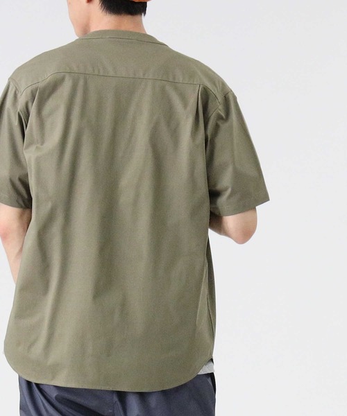 PLUS ONE（プラスワン）の「【PLUS ONE】半袖カットバンドカラーシャツ（シャツ/ブラウス・メンズ・ライトグレー/オリーブ/ブラック・XL/M/L）」の16枚目の写真