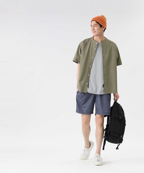 PLUS ONE（プラスワン）の「【PLUS ONE】半袖カットバンドカラーシャツ（シャツ/ブラウス・メンズ・ライトグレー/オリーブ/ブラック・XL/M/L）」の17枚目の写真