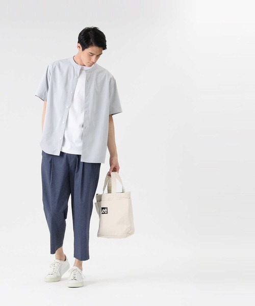 PLUS ONE（プラスワン）の「【PLUS ONE】半袖カットバンドカラーシャツ（シャツ/ブラウス・メンズ・ライトグレー/オリーブ/ブラック・XL/M/L）」の13枚目の写真