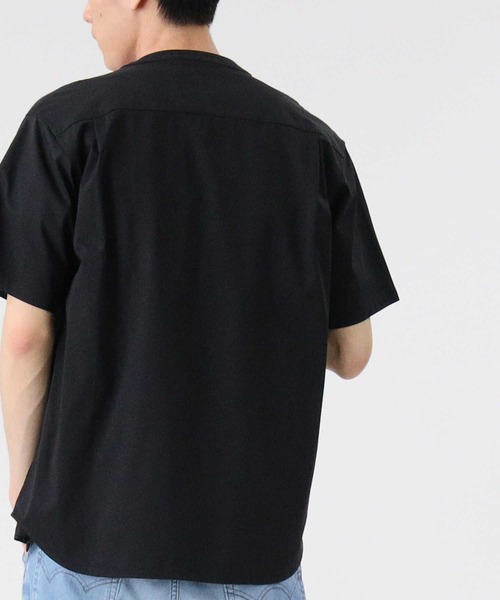 PLUS ONE（プラスワン）の「【PLUS ONE】半袖カットバンドカラーシャツ（シャツ/ブラウス・メンズ・ライトグレー/オリーブ/ブラック・XL/M/L）」の6枚目の写真