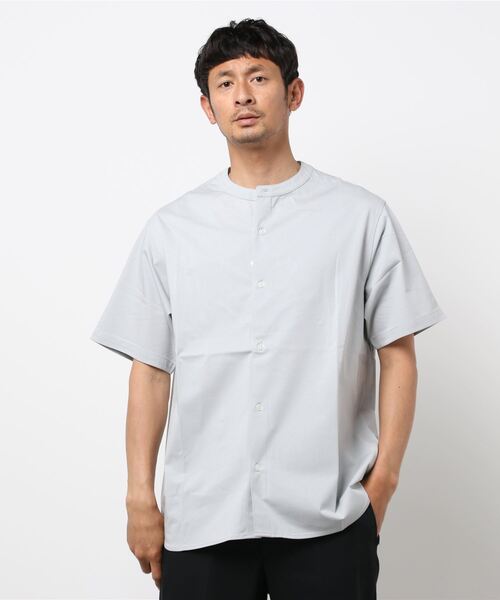 PLUS ONE（プラスワン）の「【PLUS ONE】半袖カットバンドカラーシャツ（シャツ/ブラウス・メンズ・ライトグレー/オリーブ/ブラック・XL/M/L）」の15枚目の写真