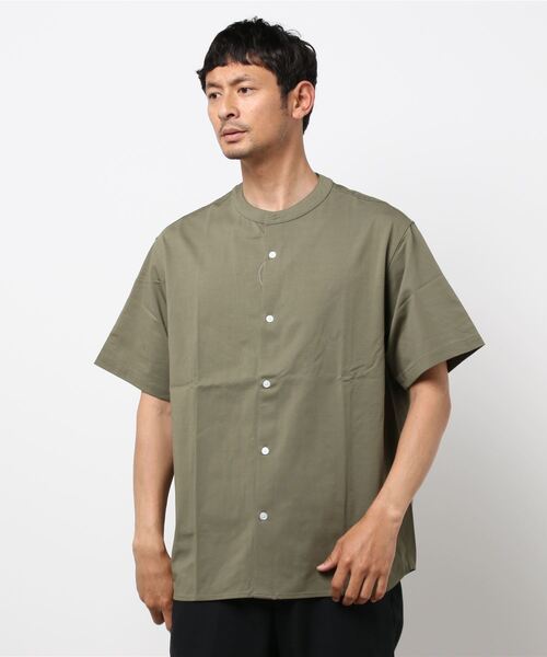 PLUS ONE（プラスワン）の「【PLUS ONE】半袖カットバンドカラーシャツ（シャツ/ブラウス・メンズ・ライトグレー/オリーブ/ブラック・XL/M/L）」の20枚目の写真