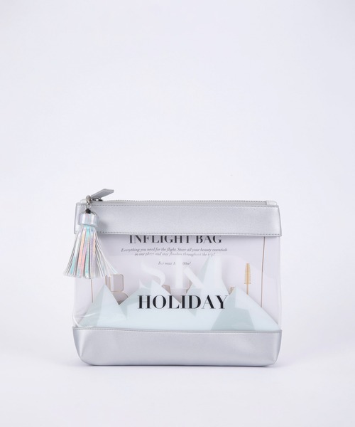iphoria（アイフォリア）の「【IPHORIA アイフォリア】 ビニールバッグ ポーチ Inflight Bag Collection（クラッチバッグ・レディース・ブラック/ピンク/シルバー/マルチ・ONE SIZE）」の3枚目の写真