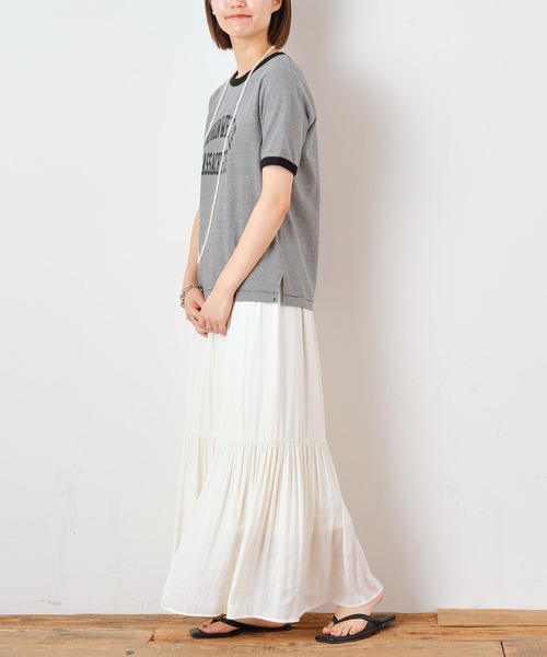 CIAOPANIC TYPY(チャオパニックティピー)の「ミリボーダープリントTee(Tシャツ/カットソー・レディース・グリーン/オレンジ/ブラック・ONE SIZE)」の9枚目の写真