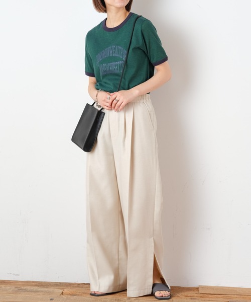 CIAOPANIC TYPY(チャオパニックティピー)の「ミリボーダープリントTee(Tシャツ/カットソー・レディース・グリーン/オレンジ/ブラック・ONE SIZE)」の13枚目の写真