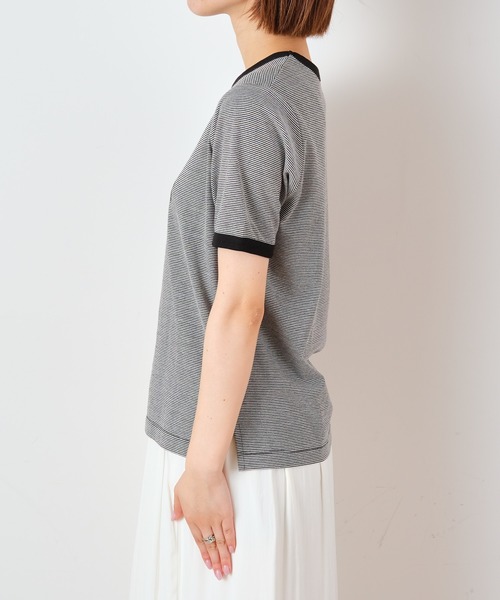 CIAOPANIC TYPY(チャオパニックティピー)の「ミリボーダープリントTee(Tシャツ/カットソー・レディース・グリーン/オレンジ/ブラック・ONE SIZE)」の22枚目の写真