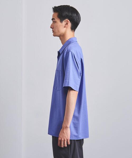 UNITED ARROWS（ユナイテッドアローズ）の「＜UNITED ARROWS ＞ ニット サッカー オープンカラー シャツ（シャツ/ブラウス・メンズ・ネイビー/ナチュラル/コバルトブルー・SMALL/LARGE/X-LARGE/MEDIUM）」の8枚目の写真