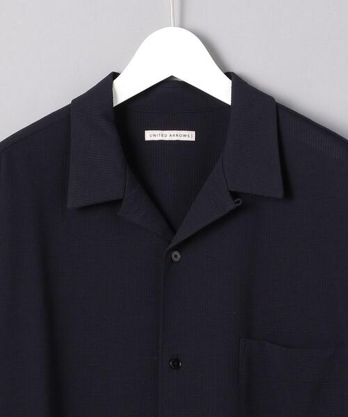 UNITED ARROWS（ユナイテッドアローズ）の「＜UNITED ARROWS ＞ ニット サッカー オープンカラー シャツ（シャツ/ブラウス・メンズ・ネイビー/ナチュラル/コバルトブルー・SMALL/LARGE/X-LARGE/MEDIUM）」の18枚目の写真