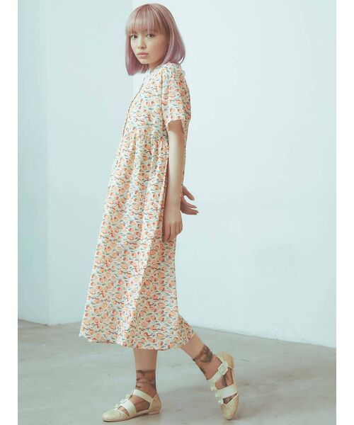 merry jenny（メリージェニー）の「tulipフリルカラーシャツワンピース（ワンピース・レディース・レッド/イエロー・FREE）」の12枚目の写真