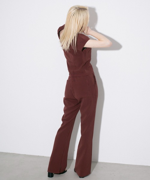 未使用 X-girl STRIPED FLARE PANTS ストレッチ X-girl（エックスガール）の「STRIPED FLARE PANTS（その他
