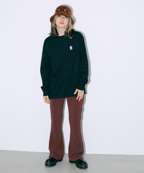 未使用 X-girl STRIPED FLARE PANTS ストレッチ X-girl（エックスガール）の「STRIPED FLARE PANTS（その他