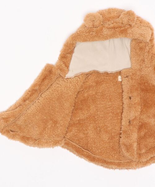 kids zoo(キッズズー)の「両面シープボア動物マント(ポンチョ・キッズ・ホワイト/ブラウン/ピンク/ブルー・S)」の6枚目の写真
