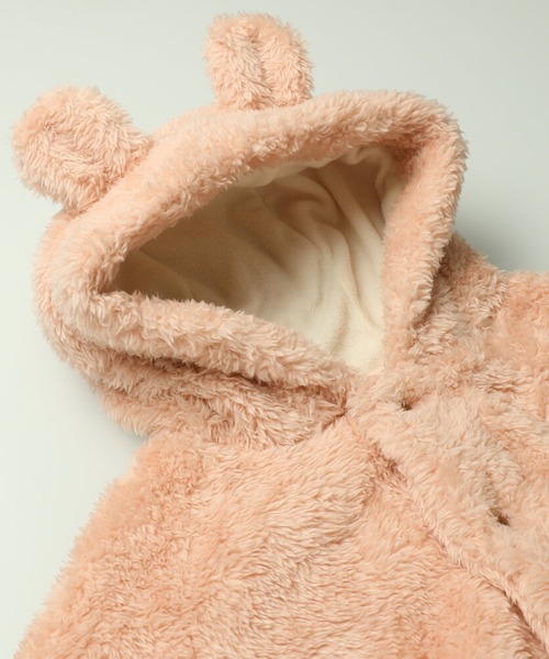 kids zoo(キッズズー)の「両面シープボア動物マント(ポンチョ・キッズ・ホワイト/ブラウン/ピンク/ブルー・S)」の7枚目の写真