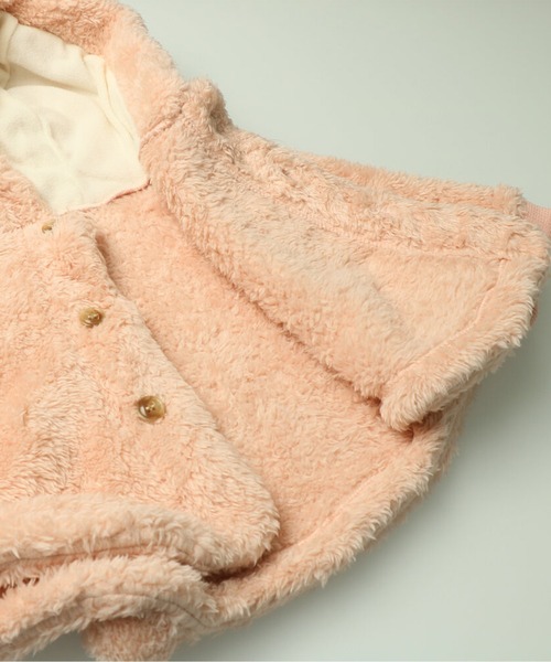 kids zoo(キッズズー)の「両面シープボア動物マント(ポンチョ・キッズ・ホワイト/ブラウン/ピンク/ブルー・S)」の8枚目の写真