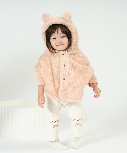 kids zoo(キッズズー)の「両面シープボア動物マント(ポンチョ・キッズ・ホワイト/ブラウン/ピンク/ブルー・S)」の12枚目の写真