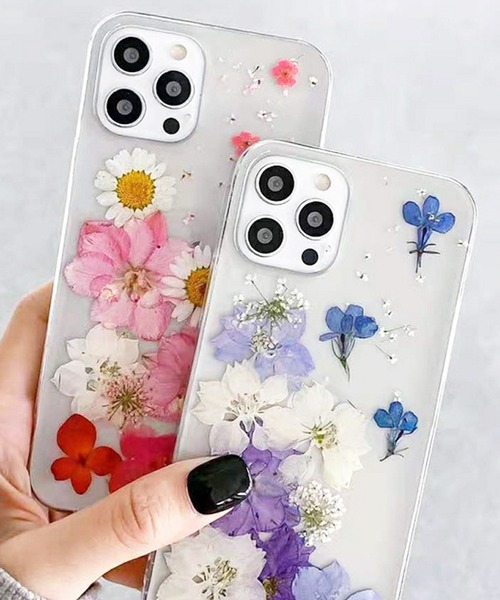 セール】iPhoneケース クリアケース ドライフラワー