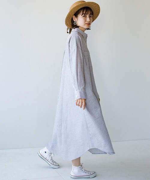 手帳に付けた星マーク見つけて今日も元気でいられるよ 陽の強い朝も 肌寒い夜も越えられる 羽織りにもなるシャツワンピース Made By By You Made Me シャツワンピース Haco 陽の強い朝も ハコ のファッション