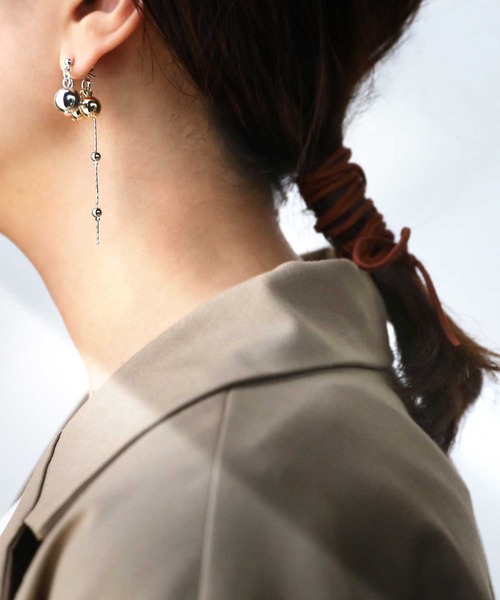 antiqua(アンティカ)の「メタルボールピアス(ピアス(両耳用)・レディース・シルバー/ゴールド・FREE)」の5枚目の写真