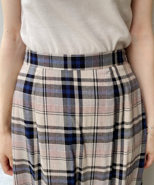 CAPRICIEUX LE'MAGE（カプリシューレマージュ）の「チェックギャザーマーメイドスカート（スカート・レディース・ブラウン/ベージュ・FREE）」の6枚目の写真