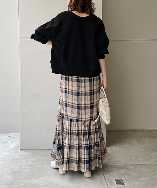 CAPRICIEUX LE'MAGE（カプリシューレマージュ）の「チェックギャザーマーメイドスカート（スカート・レディース・ブラウン/ベージュ・FREE）」の13枚目の写真