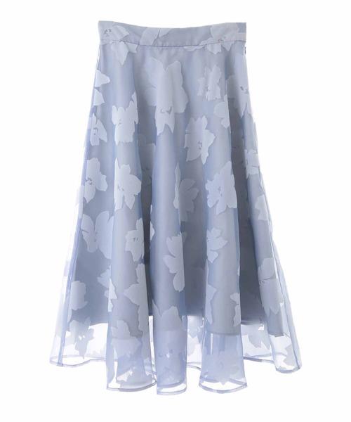 31 Sons de mode（トランテアン　ソン　ドゥ　モード）の「フロッキー花柄フレアスカート（スカート・レディース・サックスブルー/ベージュ・36/38）」の12枚目の写真