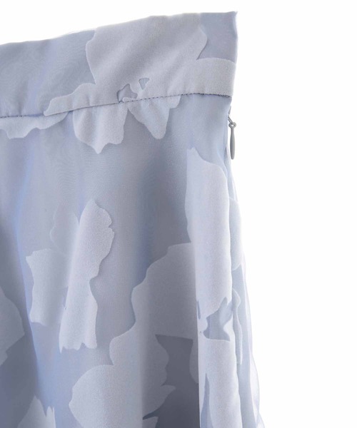 31 Sons de mode（トランテアン　ソン　ドゥ　モード）の「フロッキー花柄フレアスカート（スカート・レディース・サックスブルー/ベージュ・36/38）」の14枚目の写真