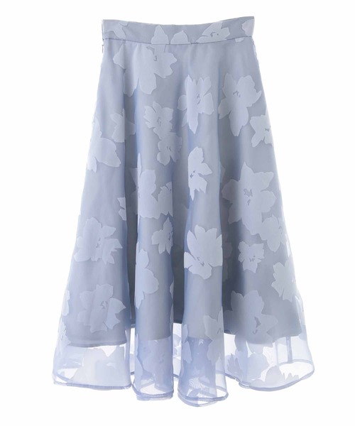 31 Sons de mode（トランテアン　ソン　ドゥ　モード）の「フロッキー花柄フレアスカート（スカート・レディース・サックスブルー/ベージュ・36/38）」の17枚目の写真