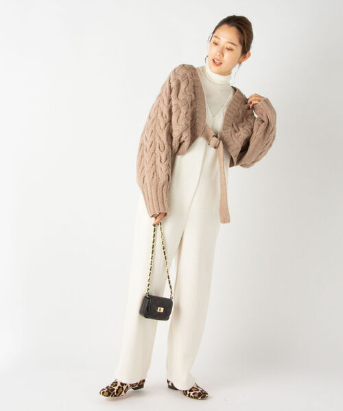 NOLLEY’S（ノーリーズ）の「◇【WEB限定】ブークレーウォッシャブルサロペット（サロペット/オーバーオール・レディース・ブラック/ブラウン/オフホワイト・38）」の7枚目の写真