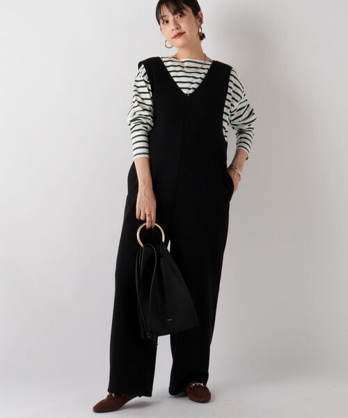 NOLLEY’S（ノーリーズ）の「◇【WEB限定】ブークレーウォッシャブルサロペット（サロペット/オーバーオール・レディース・ブラック/ブラウン/オフホワイト・38）」の18枚目の写真