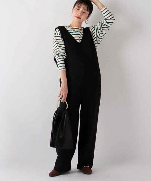 NOLLEY’S（ノーリーズ）の「◇【WEB限定】ブークレーウォッシャブルサロペット（サロペット/オーバーオール・レディース・ブラック/ブラウン/オフホワイト・38）」の16枚目の写真