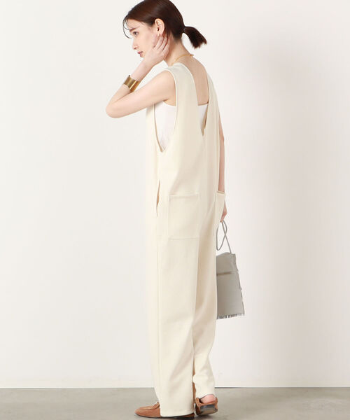 NOLLEY’S（ノーリーズ）の「◇【WEB限定】ブークレーウォッシャブルサロペット（サロペット/オーバーオール・レディース・ブラック/ブラウン/オフホワイト・38）」の2枚目の写真
