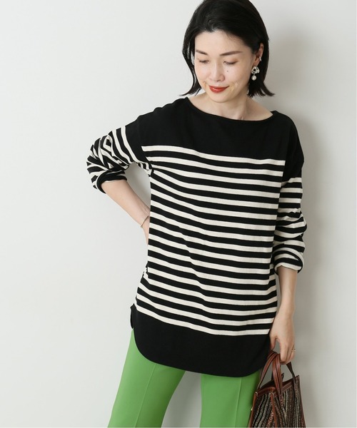 journal standard L'essage（ジャーナルスタンダードレサージュ）の「16/2ボーダープルオーバー◆（Tシャツ/カットソー・レディース・ホワイト/ブラック・FREE）」の2枚目の写真