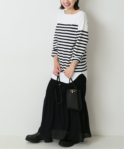 journal standard L'essage（ジャーナルスタンダードレサージュ）の「16/2ボーダープルオーバー◆（Tシャツ/カットソー・レディース・ホワイト/ブラック・FREE）」の7枚目の写真