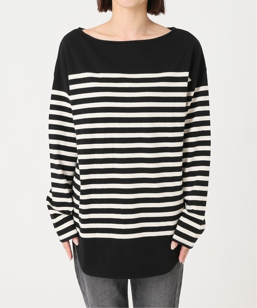 journal standard L'essage（ジャーナルスタンダードレサージュ）の「16/2ボーダープルオーバー◆（Tシャツ/カットソー・レディース・ホワイト/ブラック・FREE）」の12枚目の写真