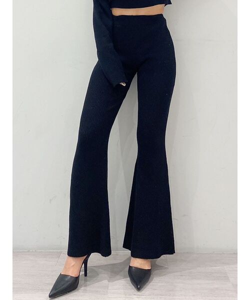 GYDA（ジェイダ）の「【セットアップ】リブフレアニットパンツ（その他パンツ・レディース・ブラック/ピンク/アイボリー・FREE）」の2枚目の写真