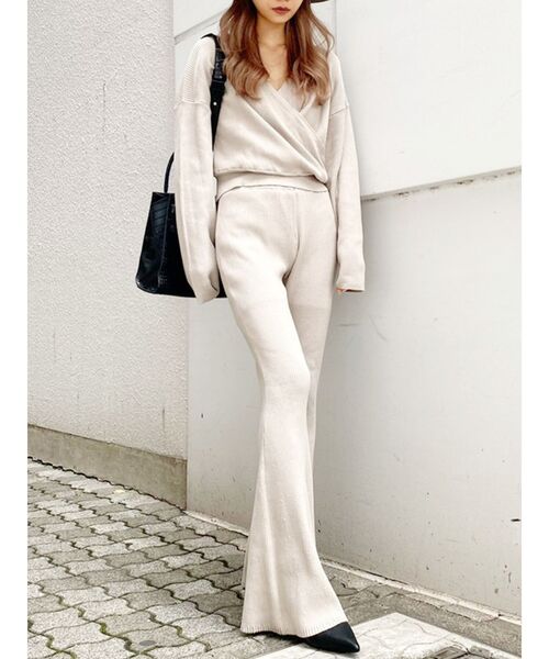 GYDA（ジェイダ）の「【セットアップ】リブフレアニットパンツ（その他パンツ・レディース・ブラック/ピンク/アイボリー・FREE）」の10枚目の写真