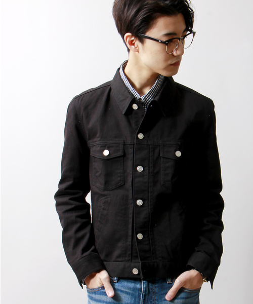 WEGO（ウィゴー）の「WEGO/ストレッチカラーGジャン（デニムジャケット・メンズ・ブラック/ロイヤルブルー/ワイン・LARGE/MEDIUM）」の2枚目の写真