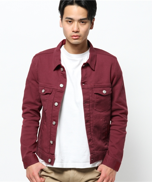 WEGO（ウィゴー）の「WEGO/ストレッチカラーGジャン（デニムジャケット・メンズ・ブラック/ロイヤルブルー/ワイン・LARGE/MEDIUM）」の10枚目の写真