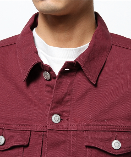 WEGO（ウィゴー）の「WEGO/ストレッチカラーGジャン（デニムジャケット・メンズ・ブラック/ロイヤルブルー/ワイン・LARGE/MEDIUM）」の11枚目の写真