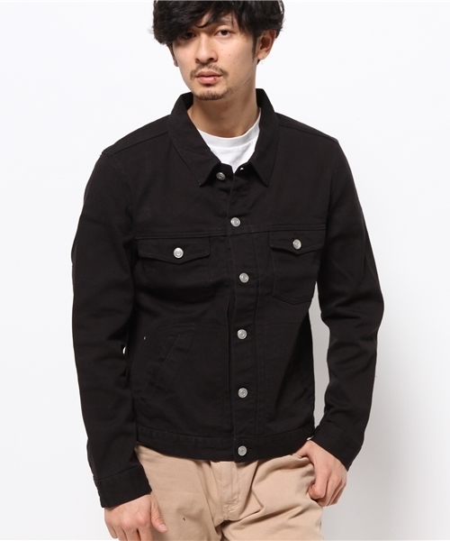 WEGO（ウィゴー）の「WEGO/ストレッチカラーGジャン（デニムジャケット・メンズ・ブラック/ロイヤルブルー/ワイン・LARGE/MEDIUM）」の4枚目の写真