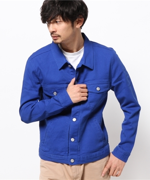 WEGO（ウィゴー）の「WEGO/ストレッチカラーGジャン（デニムジャケット・メンズ・ブラック/ロイヤルブルー/ワイン・LARGE/MEDIUM）」の5枚目の写真