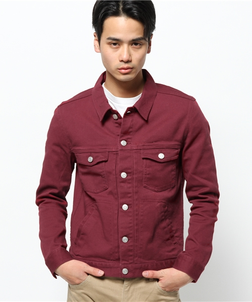 WEGO（ウィゴー）の「WEGO/ストレッチカラーGジャン（デニムジャケット・メンズ・ブラック/ロイヤルブルー/ワイン・LARGE/MEDIUM）」の6枚目の写真